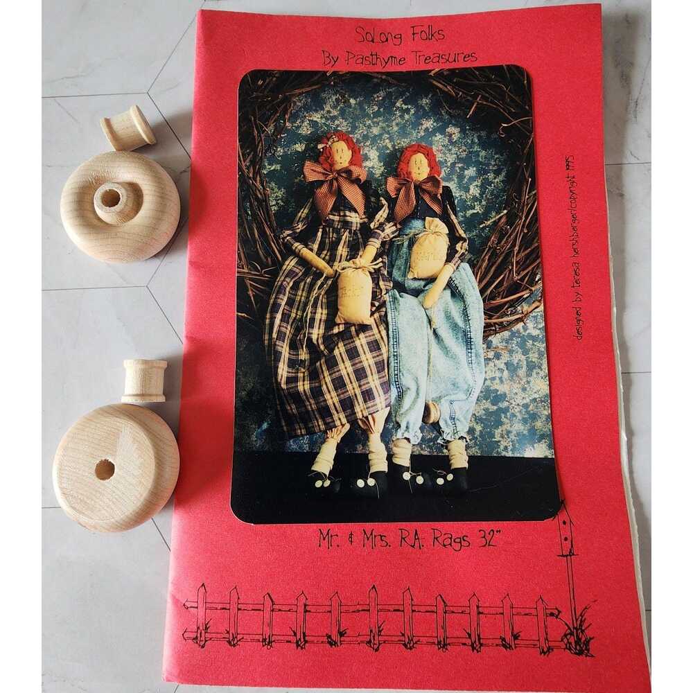 RA Rags Rag Doll Pattern: 32" Mr. & Mrs. (Uncut, Vintage 1990s)